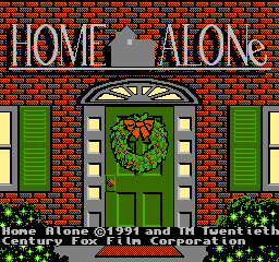 Home Alone title screen for NES